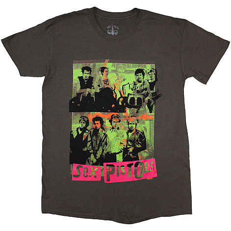 Sex Pistols t-shirt, Band Green Montage Charcoal Grey, men´s