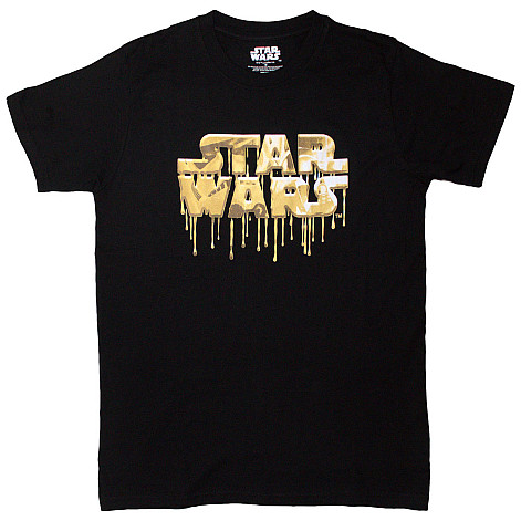 Star Wars t-shirt, Gold Drip Logo Black, men´s