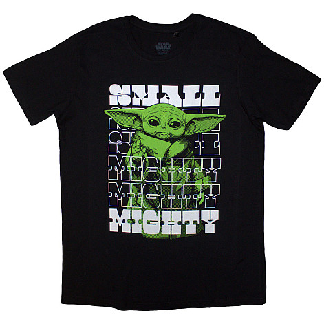 Star Wars t-shirt, The Mandalorian Grogu Small & Mighty Black, men´s