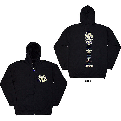 Sum 41 mikina, Tour '24 Pocket Logo & Skull Back Zipped BP Black, men´s