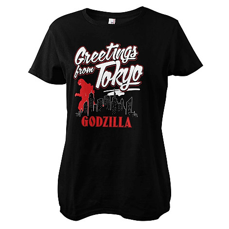 Godzilla t-shirt, Greetings From Tokyo Girly Black, ladies