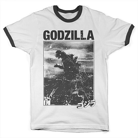 Godzilla t-shirt, Godzilla Vintage Ringer White, men´s