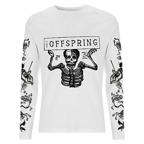 The Offspring t-shirt long rukáv, Skeletons White LS, men´s