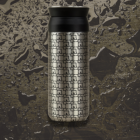 Rammstein stainless steel thermos flask 400 ml, Schwarz