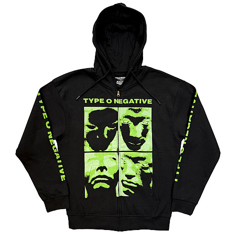 Type O Negative mikina, Faces Zipped Black, men´s