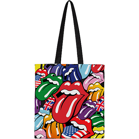 Rolling Stones bavlněná sopping bag 42x37x10 cm, Tongues Multicolor