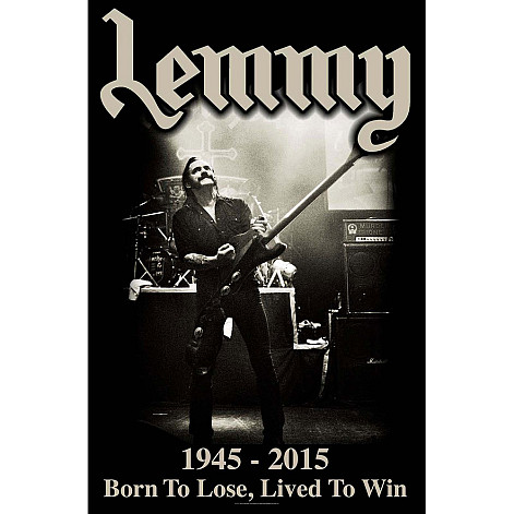 Motorhead textile banner 68cm x 106cm, Lemmy Lived To Win