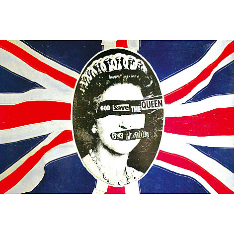 Sex Pistols textile banner 68cm x 106cm, God Save The Queen