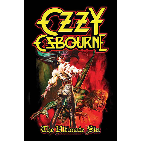 Ozzy Osbourne textile banner PES 70 x 106 cm, The Ultimate Sin
