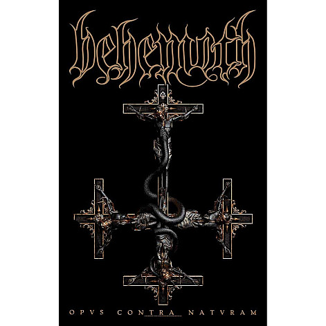 Behemoth textile banner PES 70cm x 106cm, Opvs Contra Natvram