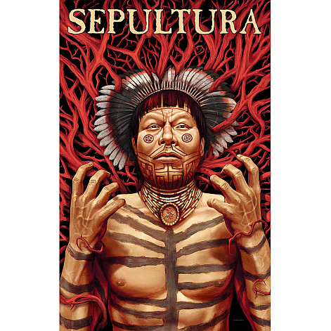 Sepultura textile banner PES 70cm x 106cm, Roots