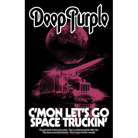 Deep Purple textile banner PES 70cm x 106cm, Space Truckin'