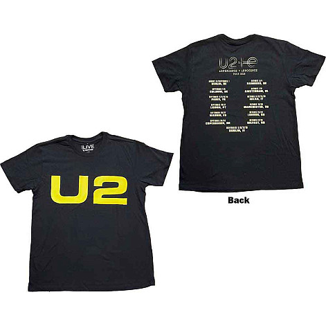 U2 t-shirt, Yellow Logo 2018 BP Black, men´s