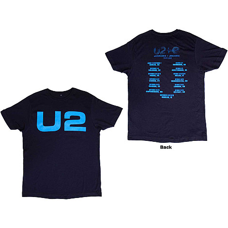 U2 t-shirt, Logo E+I 2018 Tour Dates BP Navy Blue, men´s