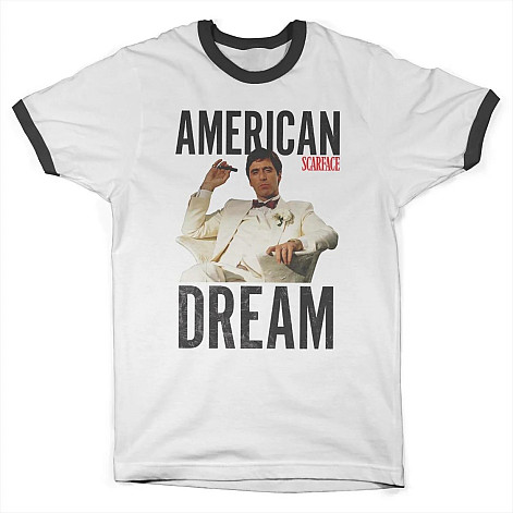 Scarface t-shirt, American Dream Ringer White, men´s