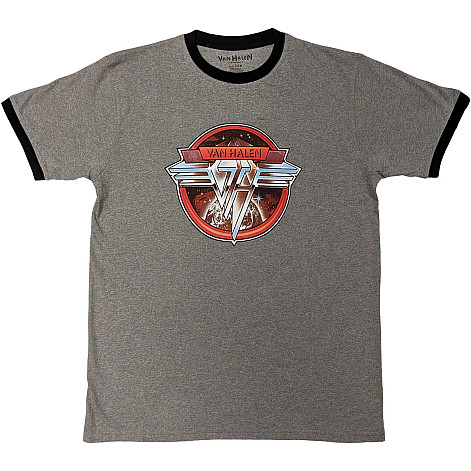 Van Halen t-shirt, Circle Logo Ringer Grey & Black, men´s
