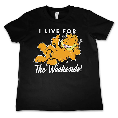Garfield t-shirt, Live For The Weekend Black, kids