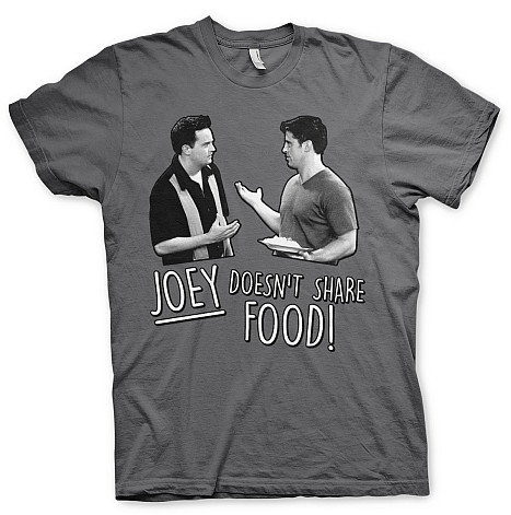 Friends t-shirt, Joey Doesn´t Share Food Dark Grey, men´s