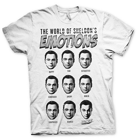 Big Bang Theory t-shirt, Sheldons Emotions White, men´s