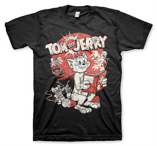 Tom & Jerry t-shirt, Vintage Comic Black, men´s