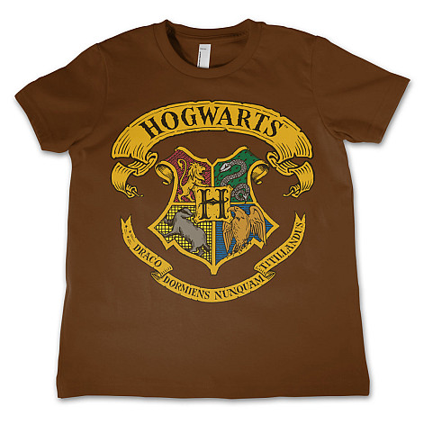 Harry Potter t-shirt, Hogwarts Crest Brown, kids