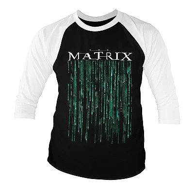 Matrix t-shirt, Matrix Baseball 3/4 Sleeve Black & White, men´s