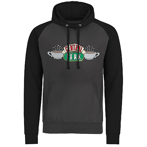 Friends mikina, Central Perk Baseball Hoodie Black, men´s