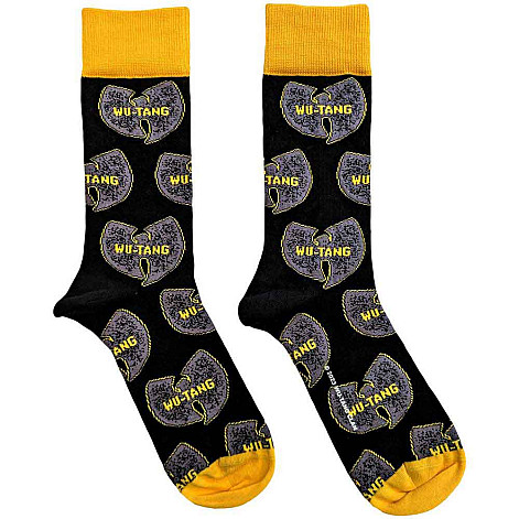 Wu-Tang Clan ponožky, Grey Logos Black, unisex - velikost 7 až 11 (40 až 45)