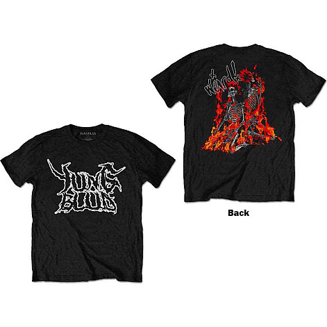 Yungblud t-shirt, Weird Flaming Skeletons BP Black, men´s
