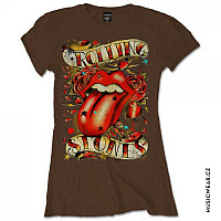 Rolling Stones t-shirt, Tongue & Stars Brown, ladies