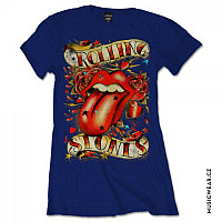 Rolling Stones t-shirt, Tongue & Stars Navy, ladies