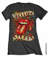 Rolling Stones t-shirt, Tongue & Stars Grey, ladies