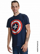 Captain America t-shirt, Distressed Shield Navy, men´s