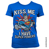 Superman t-shirt, Kiss Me I Have Super Powers Girly, ladies