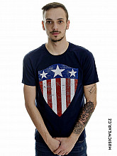 Captain America t-shirt,Cracked Long Shield Navy, men´s