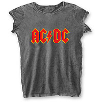 AC/DC t-shirt, Logo Burn Out Girly Grey, ladies