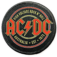 AC/DC tkaná patch/nažehlovačka PES 75 mm, Est. 1973