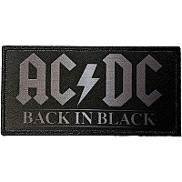 AC/DC tkaná patch/nažehlovačka PES 100 x 50 mm, Back In Black
