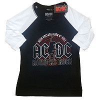 AC/DC t-shirt, Hard As Rock Raglan Black&White, ladies