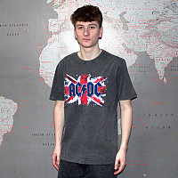 AC/DC t-shirt, Flag Stone Wash Charcoal Grey, men´s