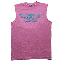 Aerosmith tank top, Glitter Print Logo Pink, men´s