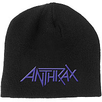 Anthrax winter beanie cap, Logo Purple