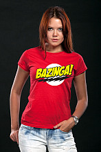 Big Bang Theory t-shirt, Bazinga Super Logo Girly Tee, ladies