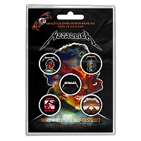 Metallica button badges – 5 pieces ⌀ 25 mm, Hardwired To Self Destruct
