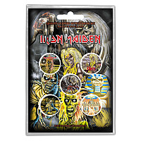 Iron Maiden button badges – 5 pieces průměr 25 mm, Early Albums