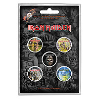 Iron Maiden button badges – 5 pieces, The Faces Of Eddie