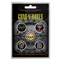 Guns N Roses button badges – 5 pieces průměr 25 mm, Bullet Logo