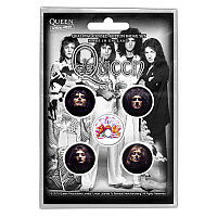 Queen button badges – 5 pieces, Faces