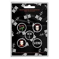 Marilyn Manson button badges – 5 pieces, Cross Log