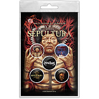 Sepultura button badges – 5 pieces průměr 25 mm, Roots